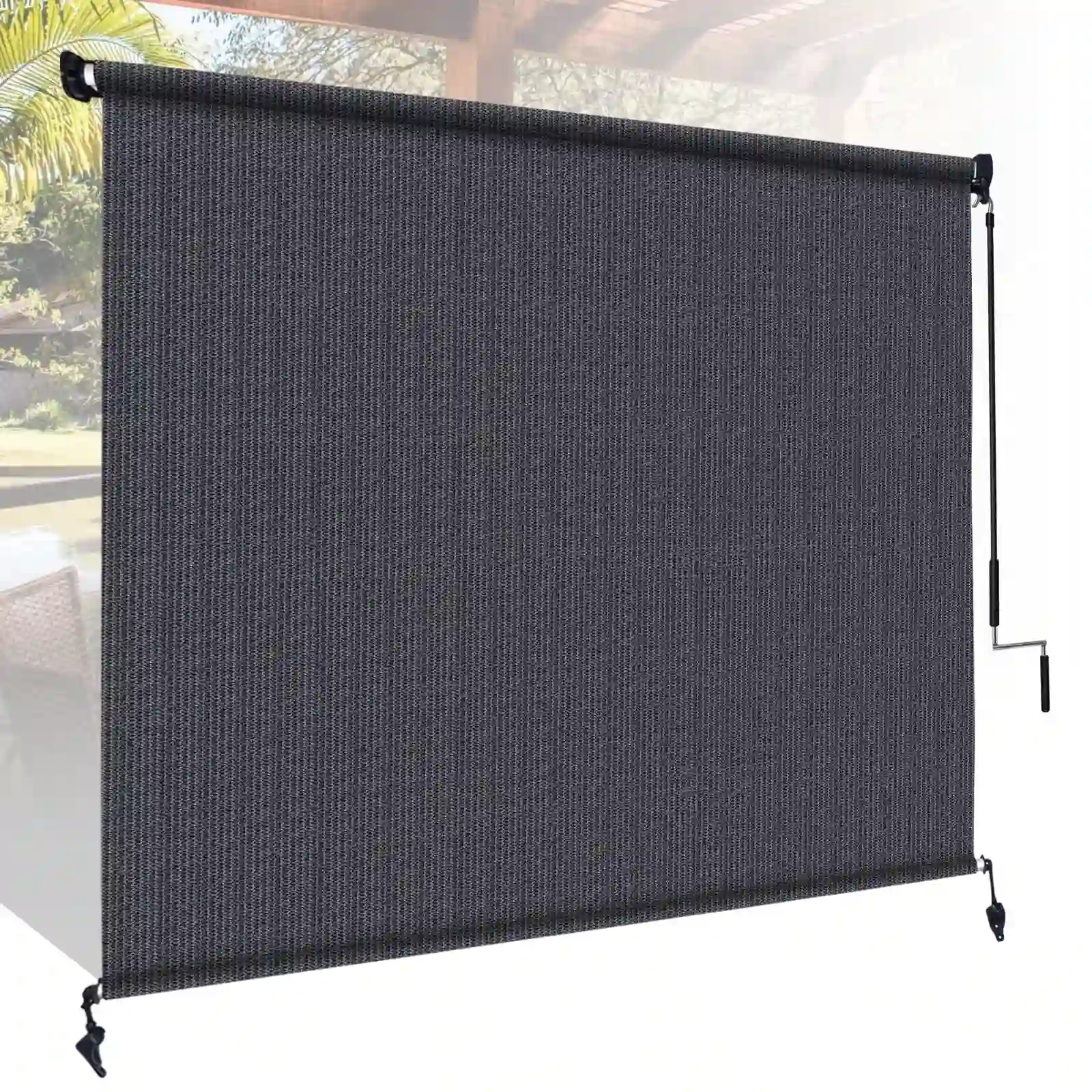 Jane Stone Outdoor Roller Shades 12'W x 8'H Roll up Blinds