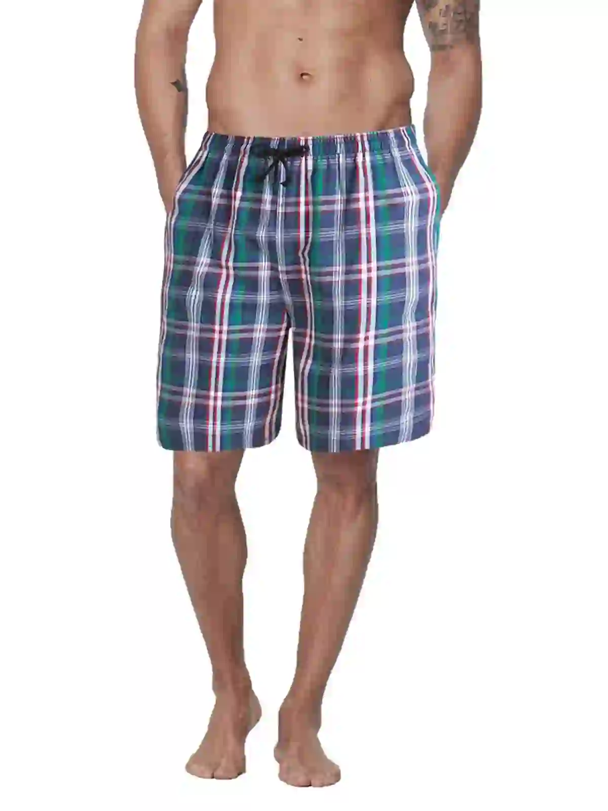 DAKIMOE Mens Sleep Shorts Pajama Shorts Cotton Sleeping, S, Green