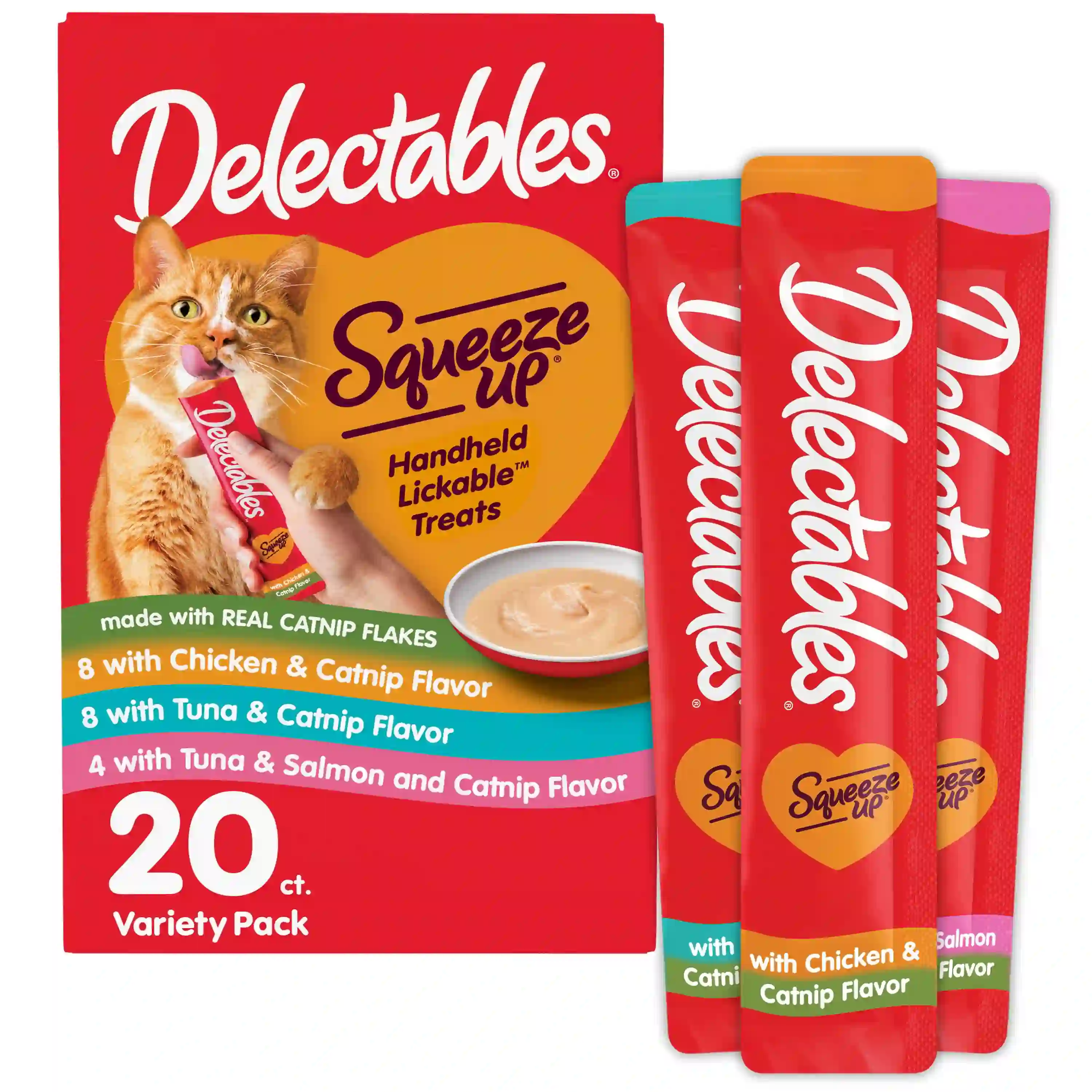 Hartz Delectables Squeeze Up Catnip Flavored Variety Pack, 20ct