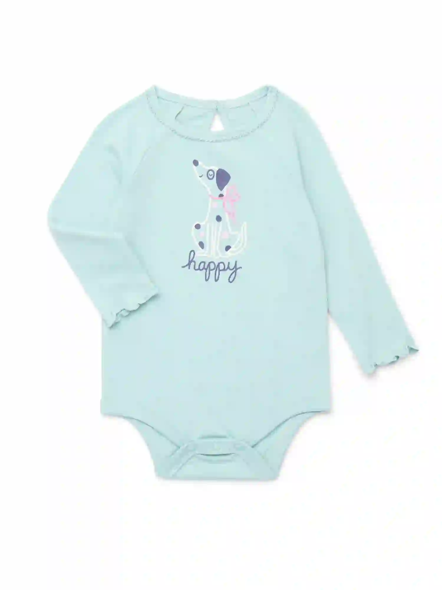 Garanimals Baby Girl Graphic Print Bodysuit with Long Sleeves