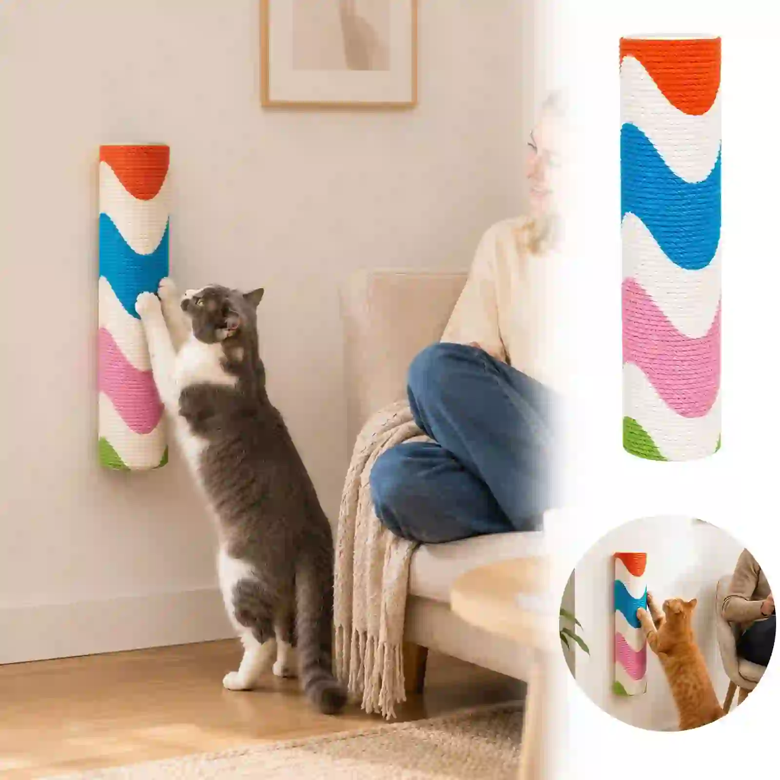 11.8" Cat Wall Climbing Carpet Scratcher