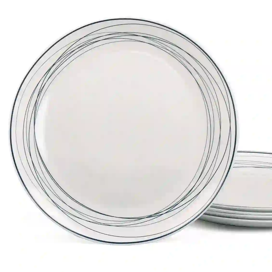 LaGlint 10.5 inch Round Dinner Plate Set of 6, Glass Material