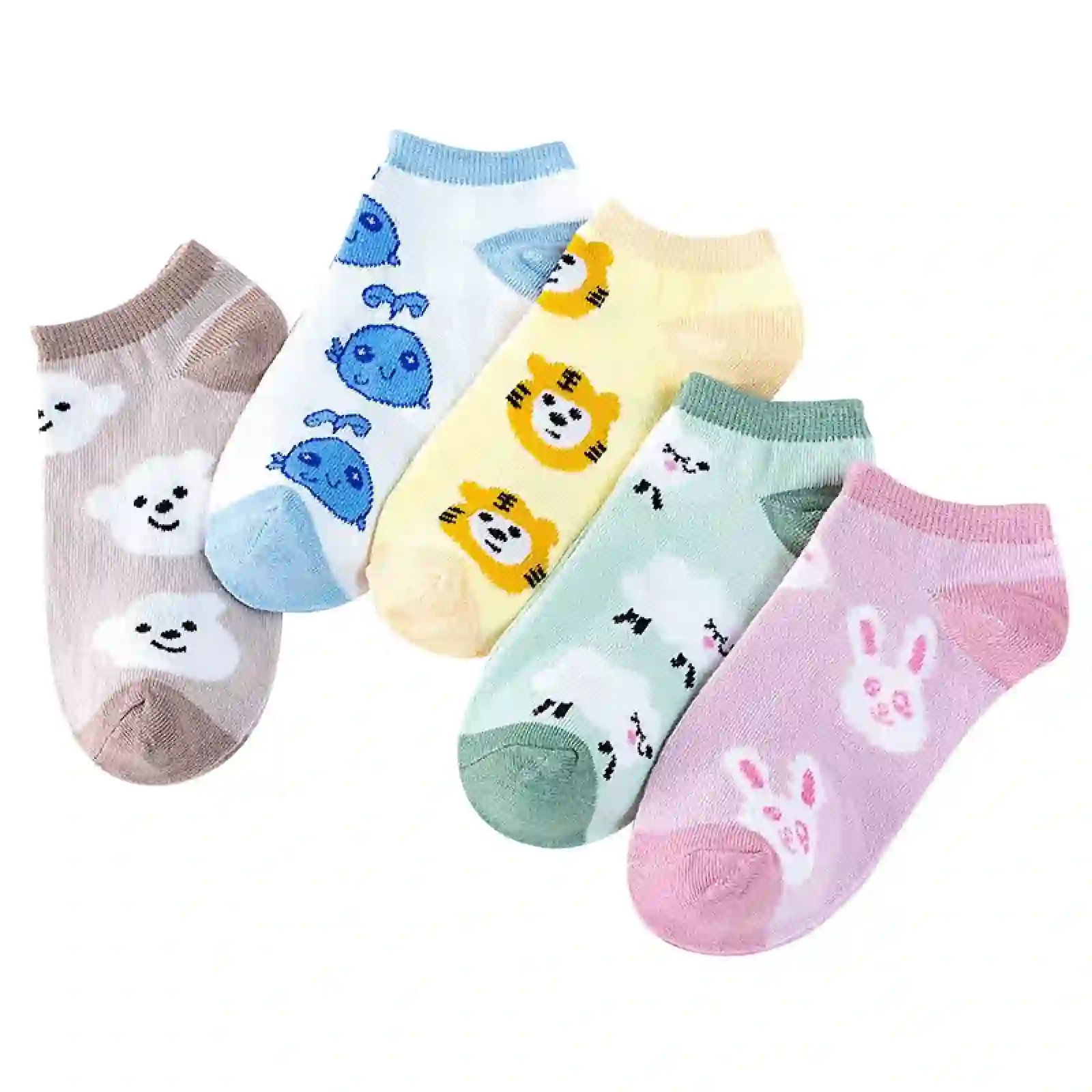 Weikingp Crew Socks for Women, 5 Pairs Print Socks