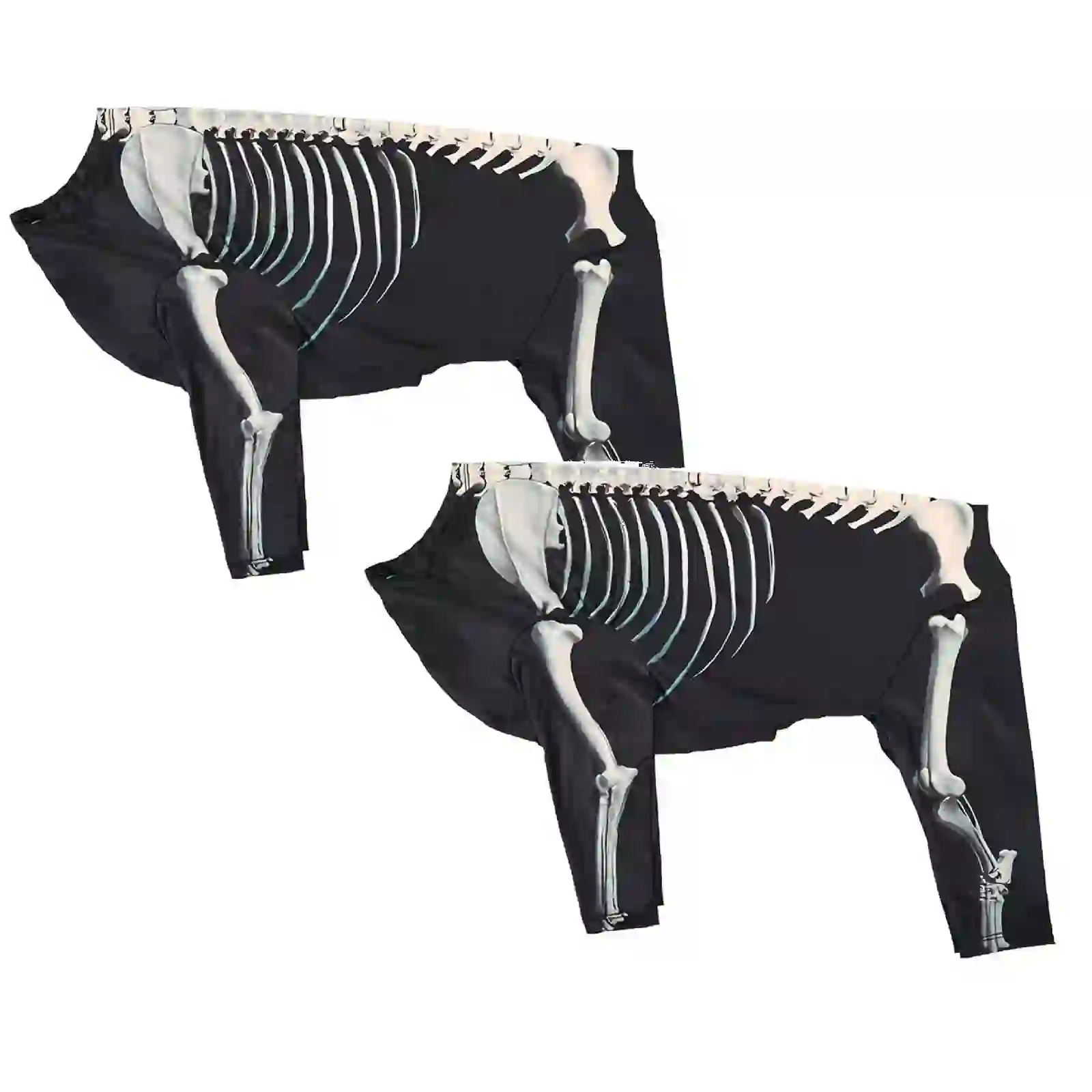 2Pcs Dog Jumpsuit Clothes, Halloween Skeleton Dog Costume
