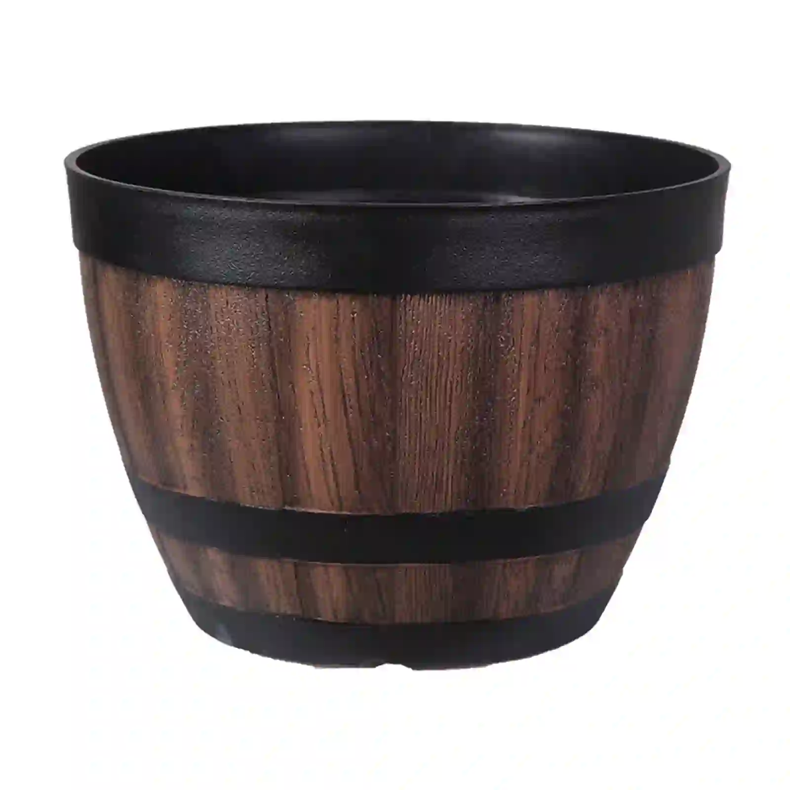 Large Capacity Wine Barrel Shape Planter Plastic Flower Pot