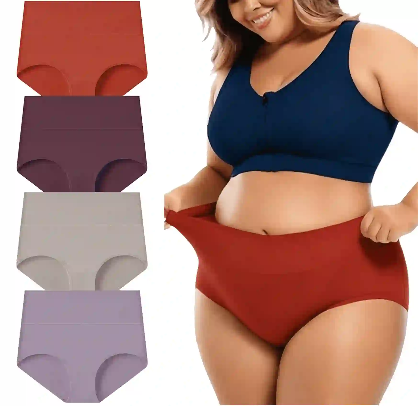 MecTo Womens Cotton Underwear Plus Size 4 Pack