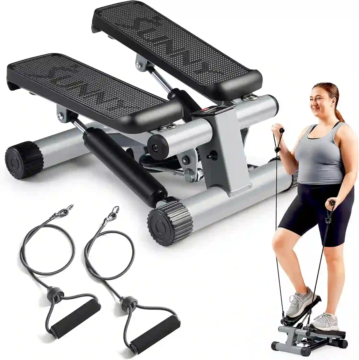 Mini Fitness Stepper for Home, 300LBS Capacity, Silver